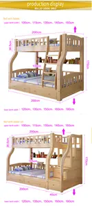 Mobili per camera da letto per bambini imposta un moderno letto a castello in legno massello per bambini