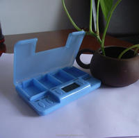 Pastillero de Viaje con Temporizador y Alarma, Dispensador de Pastillas, Reloj Despertador