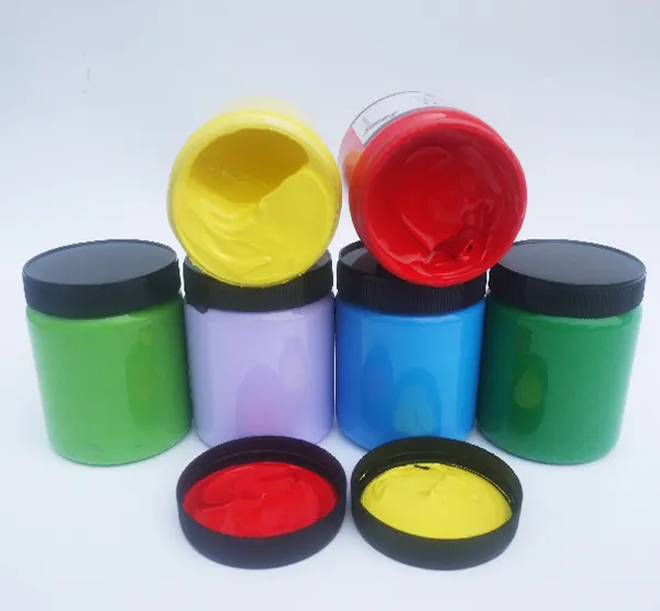 Set Cat Akrilik Tahan Air 300Ml, Cat Dinding Ramah Lingkungan, Cat Akrilik Neon Botol Harga Rendah