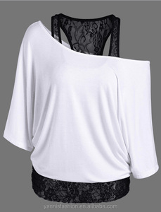 Camicie da donna Sexy taglie forti con scollo a squarciagola a maniche lunghe camicie Casual blu bianco solido per feste E9948 - Product Image 4