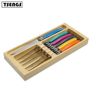 Ensemble <span class=keywords><strong>de</strong></span> couteaux à steak <span class=keywords><strong>de</strong></span> <span class=keywords><strong>table</strong></span> à la française <span class=keywords><strong>Laguiole</strong></span> Couteaux à dîner à manche <span class=keywords><strong>de</strong></span> couleurs assorties - Product Image 3