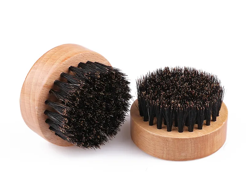 新製品人間のひげと口ひげブラシのための竹のイノシシの毛が付いている丸いひげブラシ