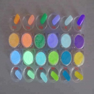 Arte del chiodo della polvere polvere del pigmento fotoluminescente glow in the dark,nail set acrilico in polvere articolo: HLD-720 incandescente colore: viola - Product Image 2