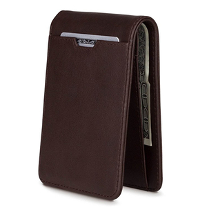 Custom Mens Elegance <strong>Vera</strong> <strong>Pelle</strong> Genuine Leather Credit Card Holder RFID Blocking Bifold Thin Mini Minimalist Slim Wallet - Product Image 2