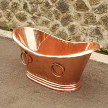 Bañera independiente de piedra de cobre de diseño moderno antiguo, masaje de remojo, desbordamiento, baño interior, uso en Hotel, Color acrílico blanco - Product Image 1