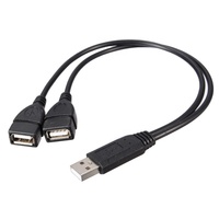 Câble de charge USB 2.0 mâle vers double USB femelle, charge rapide 3A, conducteur en cuivre pur, blindage tressé, garantie 12 mois
