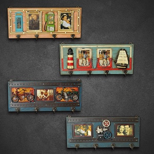 Retro decorazione della parete cornice per foto <span class=keywords><strong>Vintage</strong></span> in metallo artigianale fatto a mano cornice per foto <span class=keywords><strong>Vintage</strong></span> con ganci 4 pezzi per la decorazione domestica - Product Image 3