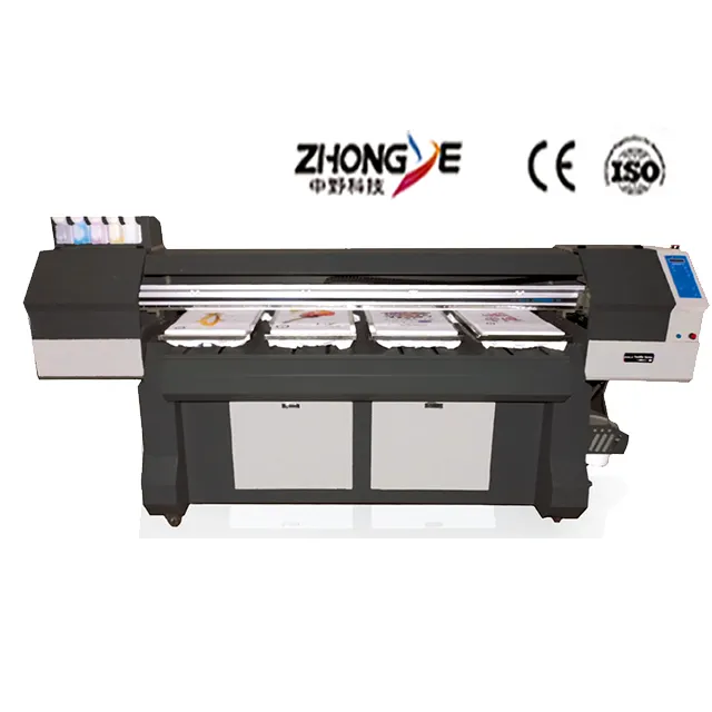 Zhongye cotton t shirt printing machine t shirt printer print on cotton with 4 print space / four pallet with XP600 DX5