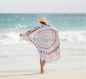 2026 <span class=keywords><strong>serviette</strong></span> de plage <span class=keywords><strong>ronde</strong></span> en forme de pastèque imprimée en velours de coton de haute qualité - Product Image 1