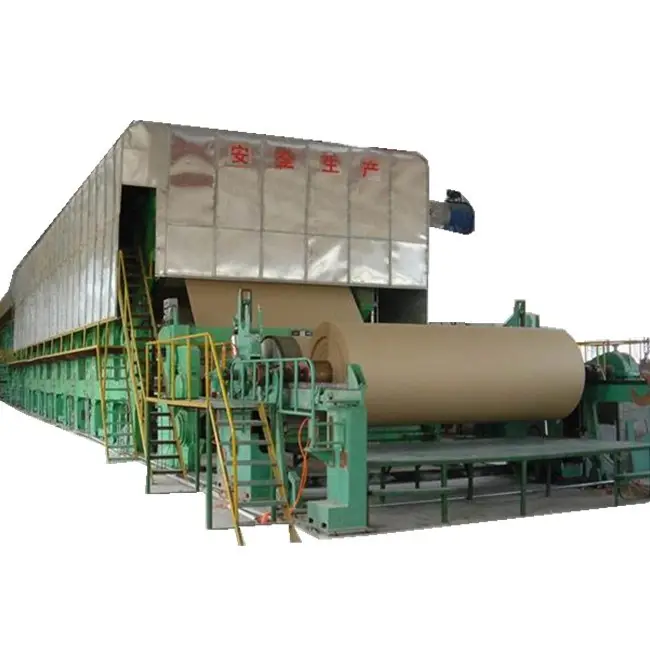 3200ミリメートルHigh強度段ボールクラフト紙フルーティング紙クラフト紙製造機