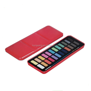 Venta al por mayor fábrica de Arte de 24 colores de pintura de acuarela con cepillo de agua - Product Image 4