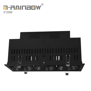 CE ROHS aluminio rectángulo led luces de la rejilla 6000lm 3*20 W led cob spot light grille 60 W led rejilla downlight llevado - Product Image 2