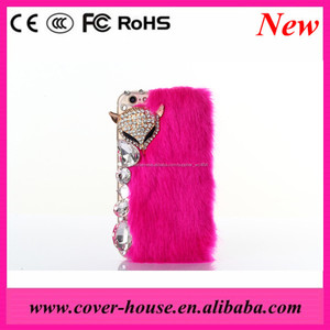 sang trọng bling tinh thể con cáo lông thỏ trường hợp cho apple <span class=keywords><strong>iphone</strong></span> 6 6s lông thỏ trường hợp điện thoại di động - Product Image 1