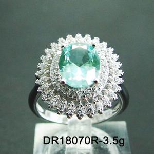 Cincin Pertunangan Spinel Hijau Perak 925, Cincin Pertunangan dengan Zirkon Kubik Cz, Perhiasan Mode