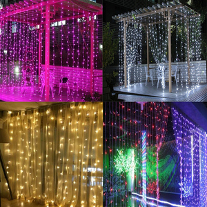 Bán buôn 3x3M 6x3m không thấm nước Cổ Tích chuỗi ánh sáng giáng sinh trang trí <span class=keywords><strong>LED</strong></span> Icicle Rèm đèn cho tiệc cưới ngoài trời - Product Image 5