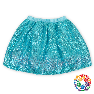 Turquesa jóvenes chicas vistiendo faldas cortas con lentejuelas chicas jóvenes Mini faldas venta al por mayor niños Petti falda - Product Image 1