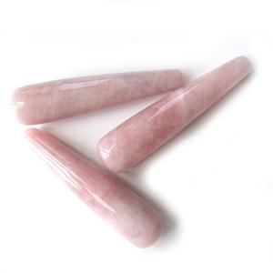 ナチュラルローズクォーツワンドヨニヒーリングクリスタルマッサージワンド - Product Image 5