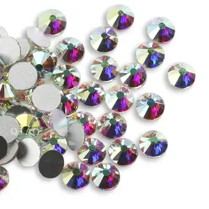 Top Quality SS30 SS34 SS40 SS50 Big Size Crystal AB Flat Back 3D Non Hot Fix Sticker Rhinestones.