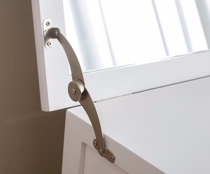 Ensemble coiffeuse shabby chic à <span class=keywords><strong>3</strong></span> <span class=keywords><strong>tiroirs</strong></span> avec miroir pliant et tabouret floral - Product Image 4