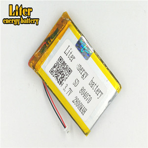 Plug 1.0-2 P 3.7 V 804070 2800 mah Ultra thin battery Lipo, thin film Lithium Rechargeable Battery Li-ion battery - Product Image 2