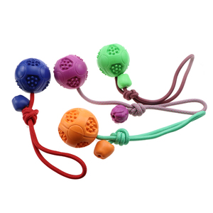Denti indistruttibili morso di gomma divertente palla da addestramento per cuccioli giocattoli da masticare gioca vai con carrier rope <span class=keywords><strong>dog</strong></span> pet funny ball