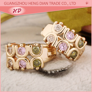 2017 nueva última moda todo tipo de lujo pequeño oro desgaste diario aro pendientes para mujer jhumka diseños fotos joyería - Product Image 4
