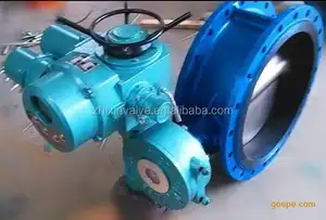Double Eccentric Flanged Butterfly Valve With Actuators