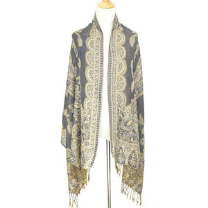 Neueste Pashmina Hot Saling Schal Seide Jacquard Modische Frauen Schal Mit Fransen - Product Image 3