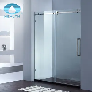 Mampara de Ducha de Vidrio sin Marco al por Mayor, 2 <span class=keywords><strong>Rodillos</strong></span>, Puerta de Ducha Corredera Simple y Portátil para <span class=keywords><strong>Baño</strong></span> - Product Image 1