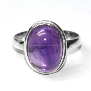 925 Sterling <b>Silver</b> Plated Amethyst Gemstone <b>Ring</b> Quality Guaranteed Design Fine <b>Ring</b> Classic Bezel Setting For Women, <b>Men</b>. - Product Image 1