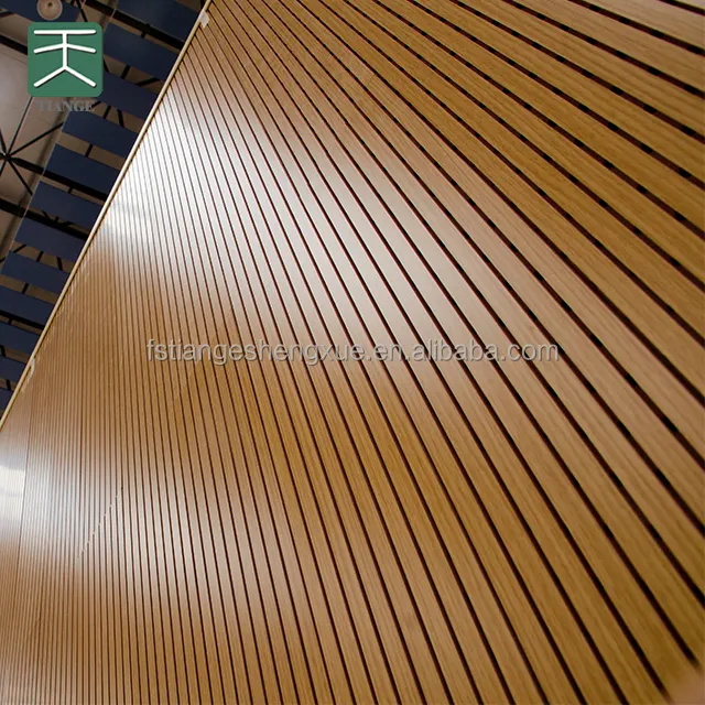 Tiange wooden sound-absorbing ceiling and wall acoustic sound proof wall mdf soundproofing wood panels
