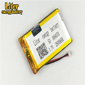 Plug 2,0-2 P <strong>3</strong>,7 V 804070 V 2800 mAh ultra thin LiPo battery thin film lithium battery rechargeable Li-ion battery - Product Image 3