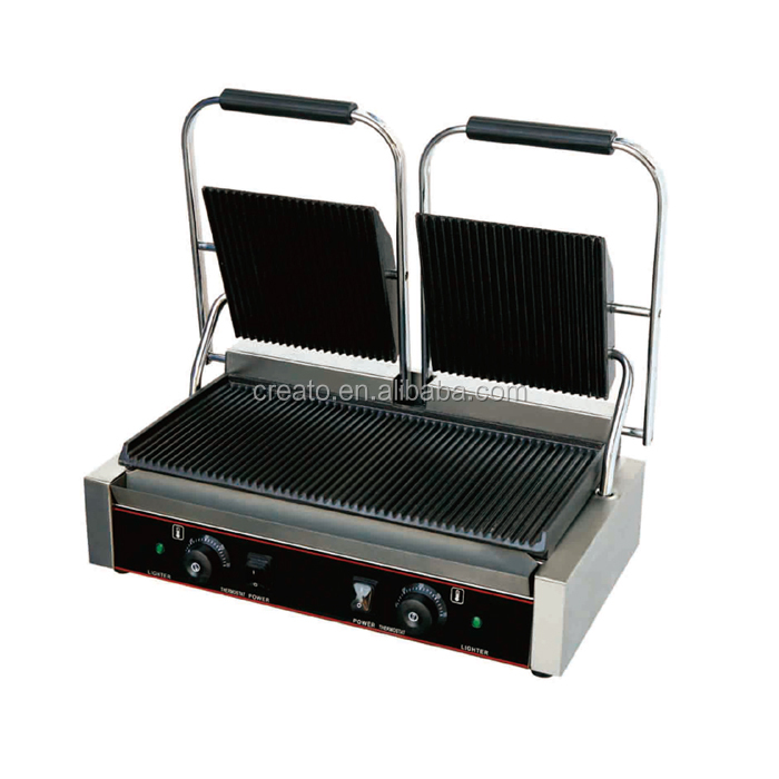 Коммерческий промышленный гриль panini griddle, гриль, контактная ребристая пластина, электрический аппарат для сэндвичей