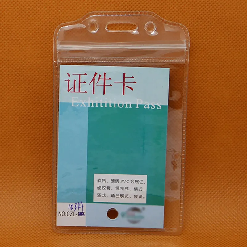 Custom wholesale clear soft plastic ID card holders