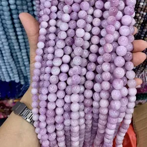 Natural stone beads diy material loose bead pink kunzite gemstones beads