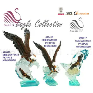 New Product 2018 Wood Effect Wooden Color Resin Eagle und Camel Sculpture für Home Decor