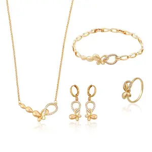 63511- Xuping Anniversary ladies charming jewellery set gold