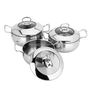 Ensemble <span class=keywords><strong>de</strong></span> casseroles en acier inoxydable <span class=keywords><strong>de</strong></span> qualité supérieure pour la cuisine indienne Batterie <span class=keywords><strong>de</strong></span> cuisine en métal au design moderne pour servir des plats indiens - Product Image 1