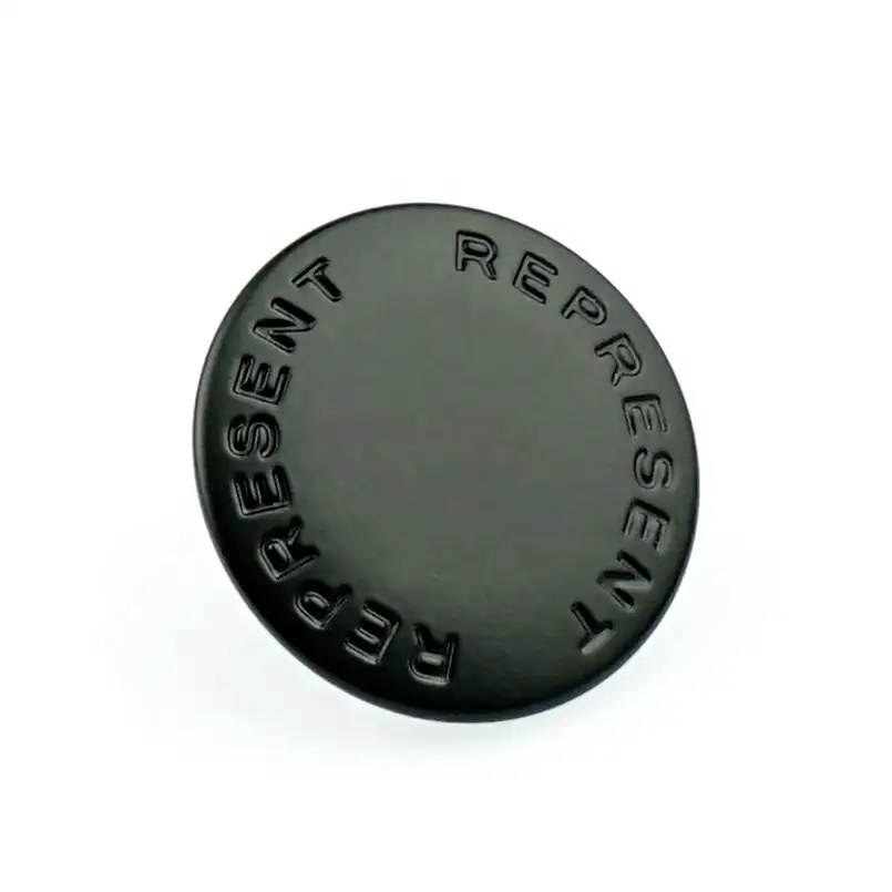 Черная металлическая джинсовая кнопка с выгравированным логотипом, оптовая продажа, латунная металлическая кнопка для куртки и брюк