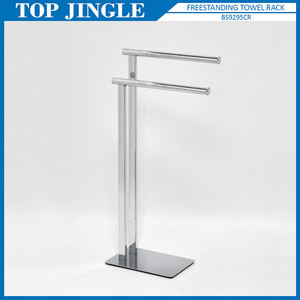 Polyresin Base 2-rail Bathroom Standing Towel Rack - Product Image 2