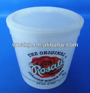 Seau de crème glacée en plastique transparent, 5l/2.5 gallons