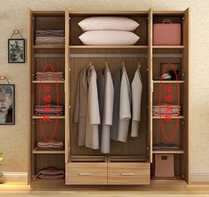 Armoire de chambre à coucher à 4 portes, design d'armoire avec le meilleur prix - Product Image 2