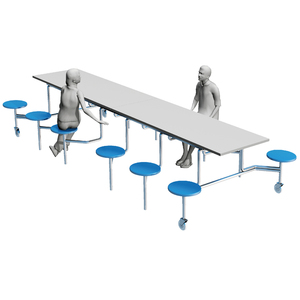 <span class=keywords><strong>Table</strong></span> de cafétéria scolaire pliante, siège ovales, multiples, pour salle à manger - Product Image 2