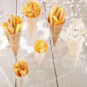 Claro Tek acrílico claro aperitivo tazas bandeja para servir con mango-25 ranuras - Product Image 4