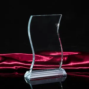 Fabriek prijs groothandel blank glas plaque custom crystal glazen trofee award