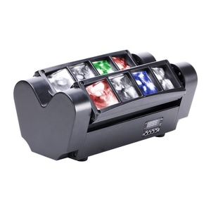 8 pezzi Mini 3W RGBW LED <span class=keywords><strong>Spider</strong></span> Beam testa mobile per l'illuminazione del palco alla festa in discoteca DMX DJ o matrimoni - Product Image 2
