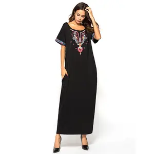 Женское шифоновое платье-футляр с цветочным принтом, в мусульманском стиле