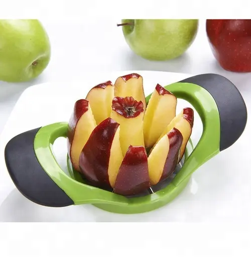 Factory Easy Grip Handle Plastic Fruit Cutter Apple Slicer