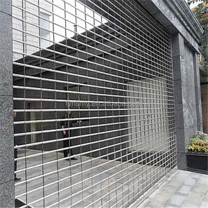 Entrepôt 304S Portes de sécurité roulantes automatiques en acier inoxydable <span class=keywords><strong>Porte</strong></span> à obturateur coulissant ouvert Sécurité extérieure de la façade de magasin - Product Image 3