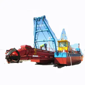 14 Inch 1500 M3/Jam 12 Meter Pengerukan Kedalaman Pasir Cutter Suction Dredger Digunakan untuk Pasir Pengerukan